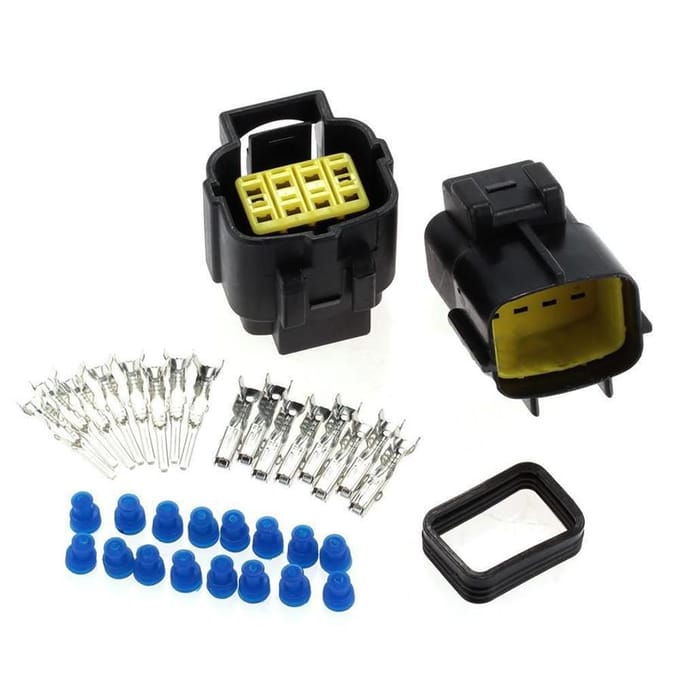 5 Ensembles Connecteur de Fil Étanche 8 Broches Fiche Auto Scellée Ensemble Électrique Noir black