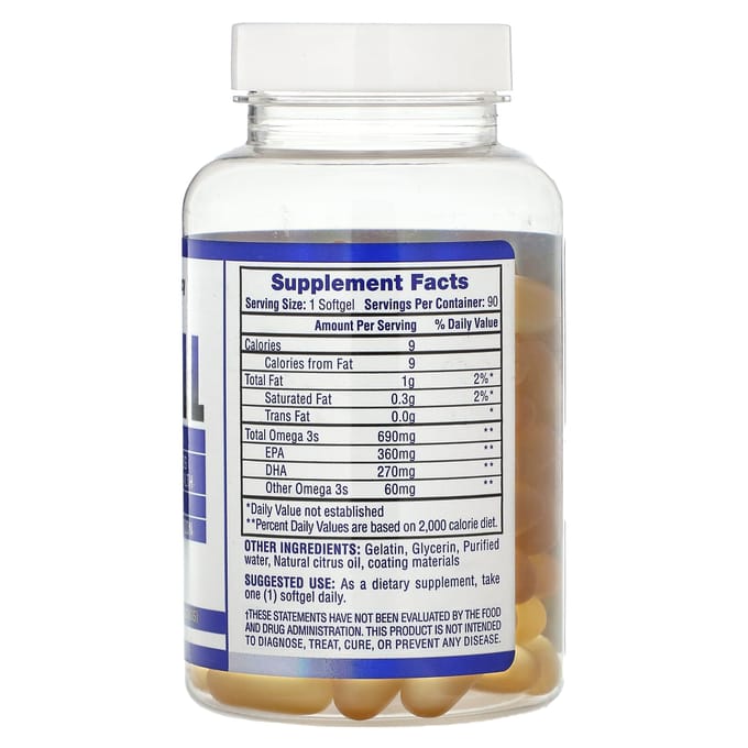 Visolie, Citroen, 690mg, 90 Zachte Capsules