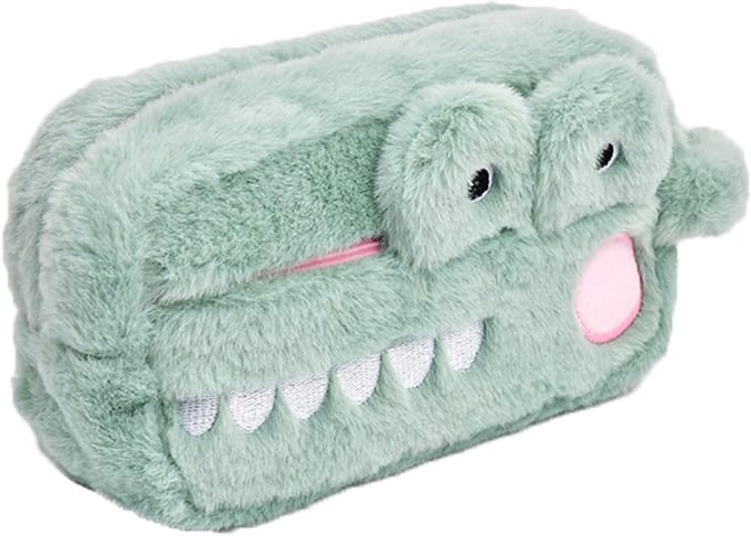 Schattig Krokodil Patroon Etui, Ruime Kinderen Pennenzak, Leuk Pennen Etui voor School, Groen en Functioneel