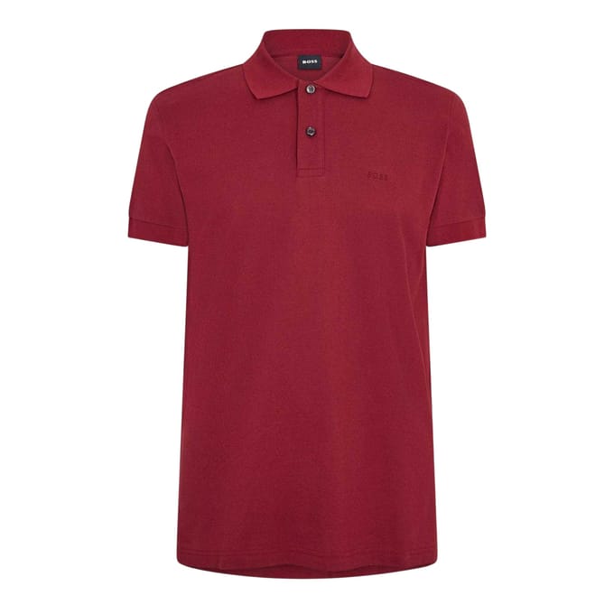 Boss Heren Firenze Katoenen Poloshirt (Donkerrood)