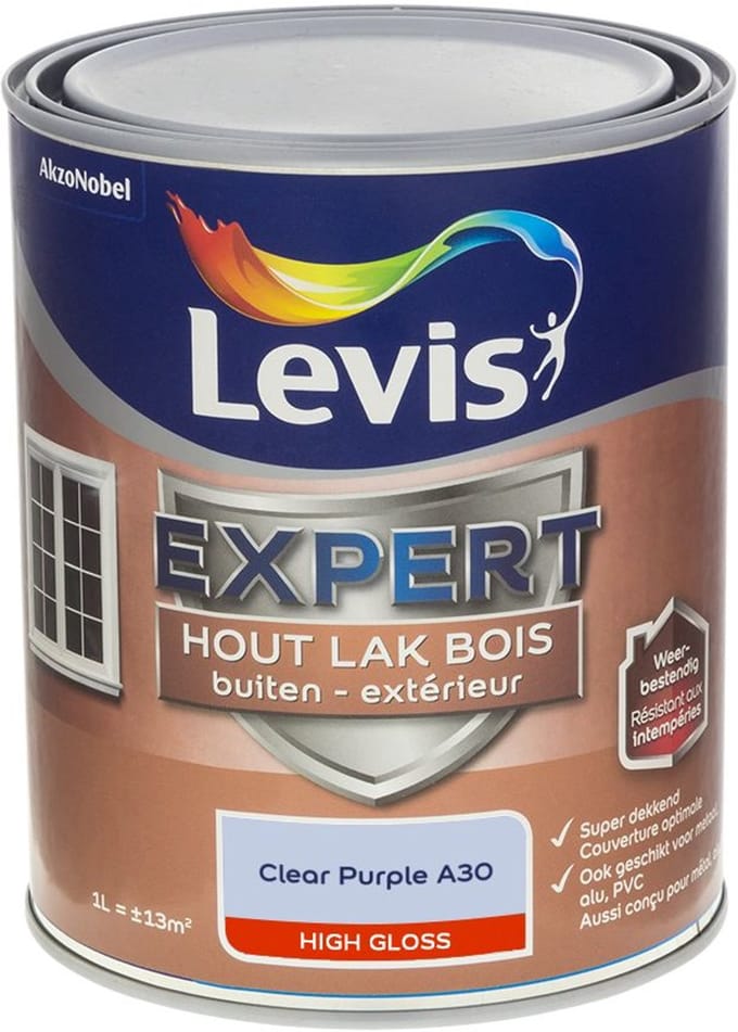 Levis - Expert Hout Lak Buiten High Gloss Mix - Clear Purple A30 - Mengverf - 1 L