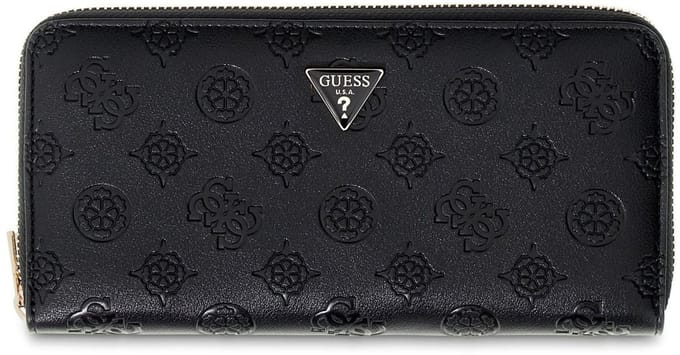 GUESS portemonnee Diana SLG Zip Around Wallet Black Logo zwart