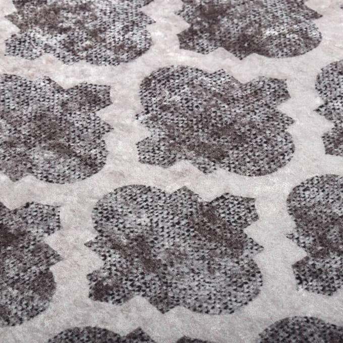 vidaXL - Vloerkleed - wasbaar - 160x230 - cm - grijs - en - wit