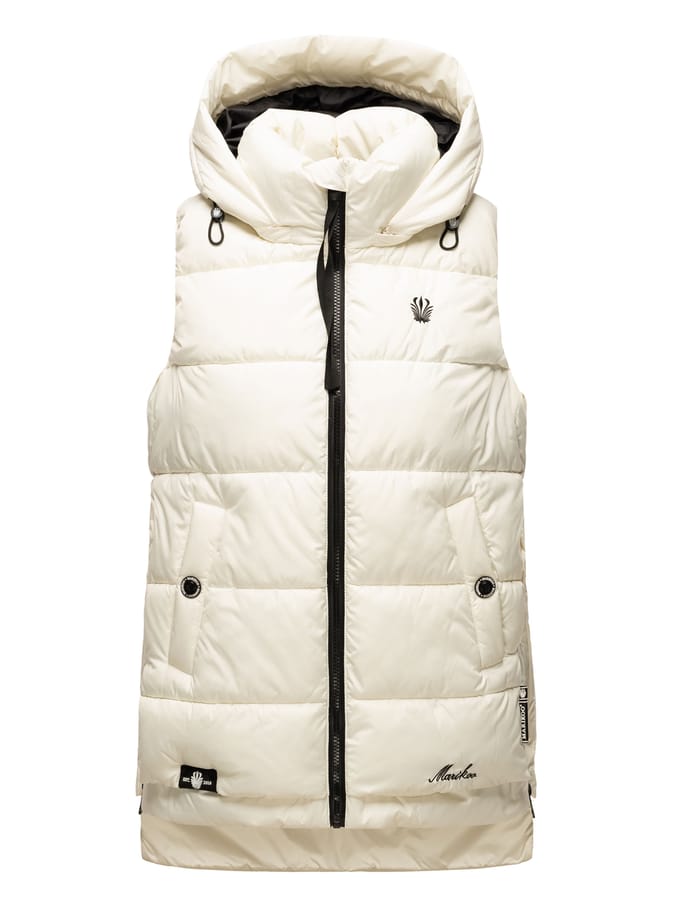 Marikoo dames gewatteerd vest – Zarinaa, licht met afneembare capuchon