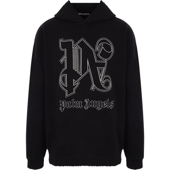 Palm Angels monogram statement logo zwarte hoodie