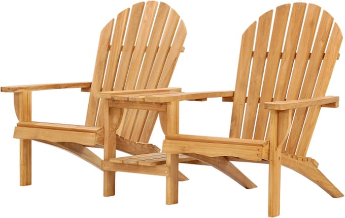 Loungechair dubbel tuinset hout