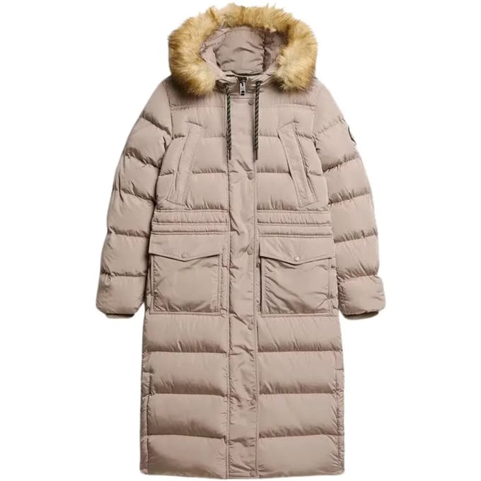 Lang faux fur coat voor vrouwen Superdry Everest