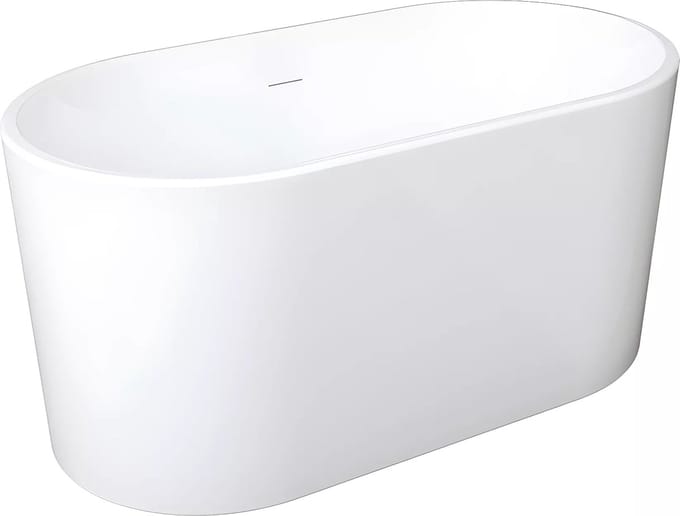 Vente-unique Ovalen losstaand bad - 180 L - 130 x 71 x 58 cm - Wit - Acryl - APOGON