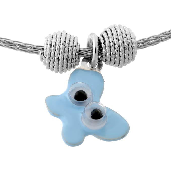 Orphelia Silver - ZA-7143 - Kinderarmband met Blauwe vlinder - Bangle- 17 cm