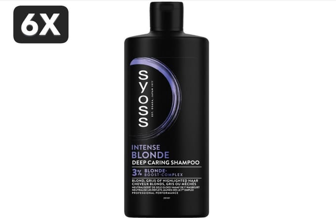 6 x Syoss - Shampoo - Intense Blond - 440ml