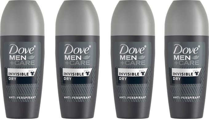 Dove Deo Roller MEN - Invisible Dry - Voordeelverpakking 4 x 50 ml