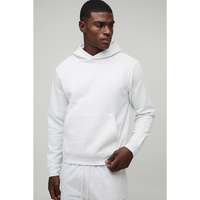 Essential Boxy Over the Head Hoodie | Grey Marl | Size Medium