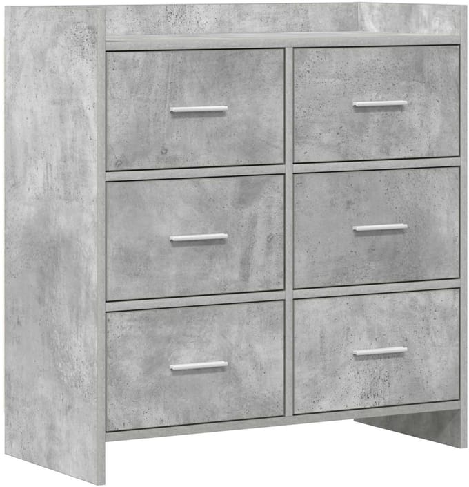 vidaXL - Dressoir - Betongrijs - 75 - x - 33 - x - 80 - cm - Bewerkt - hout