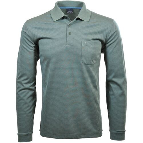 Ragman Softknit Polo Fineline Rietgroen / male
