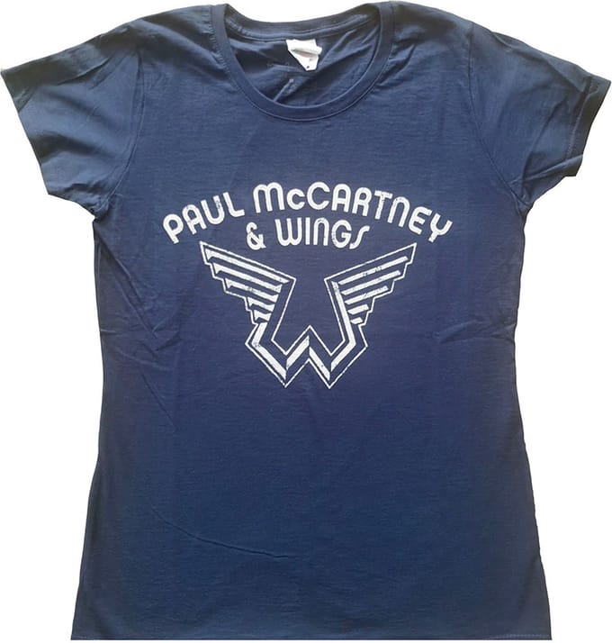 Paul McCartney - Wings Logo Dames T-shirt - S - Blauw