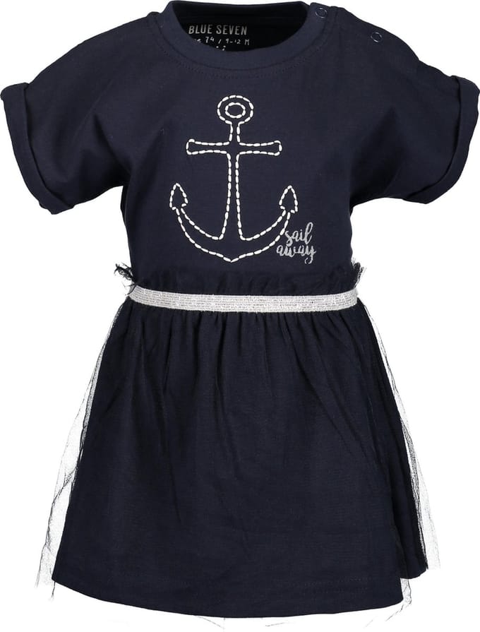 Blue Seven Meisjes Jurk - donkerblauw - Maat 62