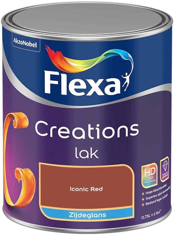 Flexa - Creations Lak Zijdeglans - Iconic Red - Mengverf - 750 Ml