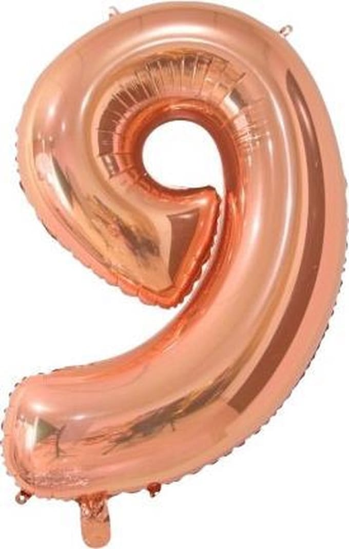 Wefiesta Cijferballon 9 Folie 66 Cm Roségoud