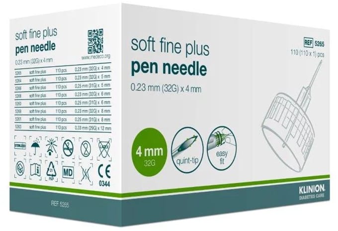 Klinion KDC Soft Fine PLUS Pennaalden 32G 4 mm 110 stuks