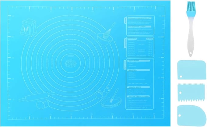 Siliconen Bakmat - Deegonderlegger - Bakken en Deeg - Met Maataanduiding - 60 x 45 cm