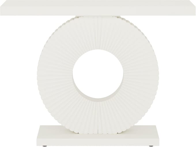 DMG Supply Sidetable - Consoletafel - Geometrisch Onderstel - Wandtafel - Wit - 100 x 30 x 78 cm