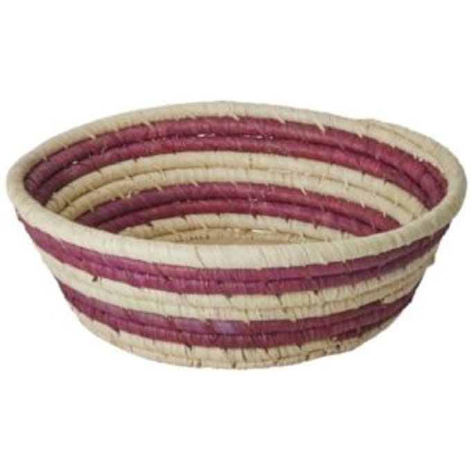 Rice raffia set van 2 broodmanden - strepen