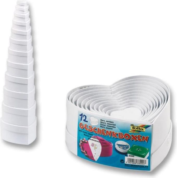 geschenkdozen Folia hartvormig wit 12 stuks verschillende   formaten