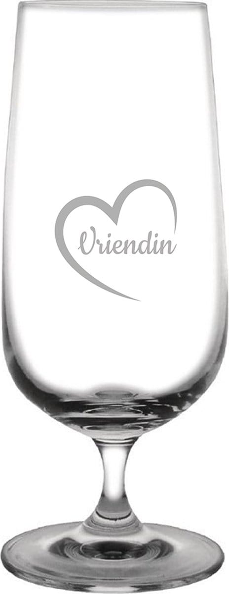 Gegraveerde Bierglas op voet 41cl Vriendin met hartje