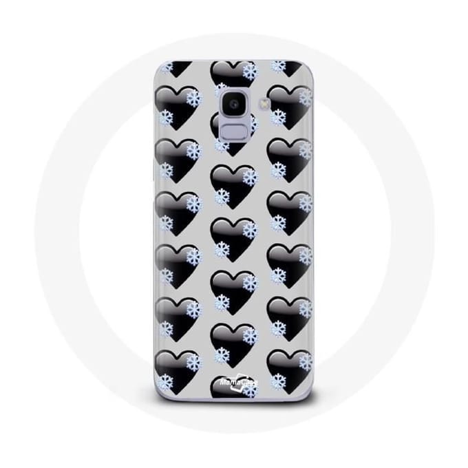 Hoesje voor Samsung Galaxy A8 2018 Zwarte hartenachtergrond