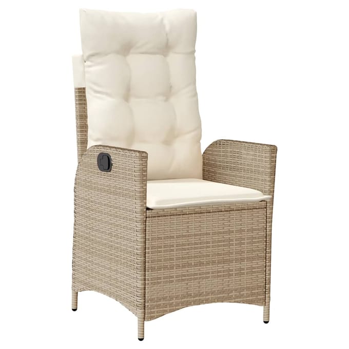 vidaXL - 7-delige - Tuinset - met - kussens - poly - rattan - beige