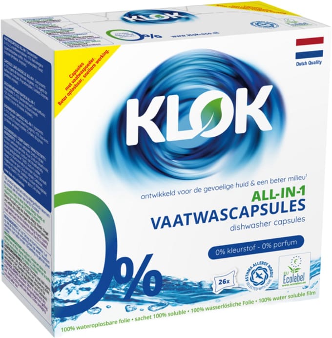 Klok Vaatwascapsules All In One - 26 stuks