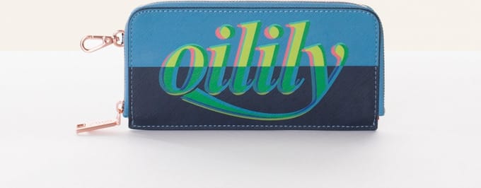 Oilily Card Zip Portemonnee- maatOne size Blauw indigo