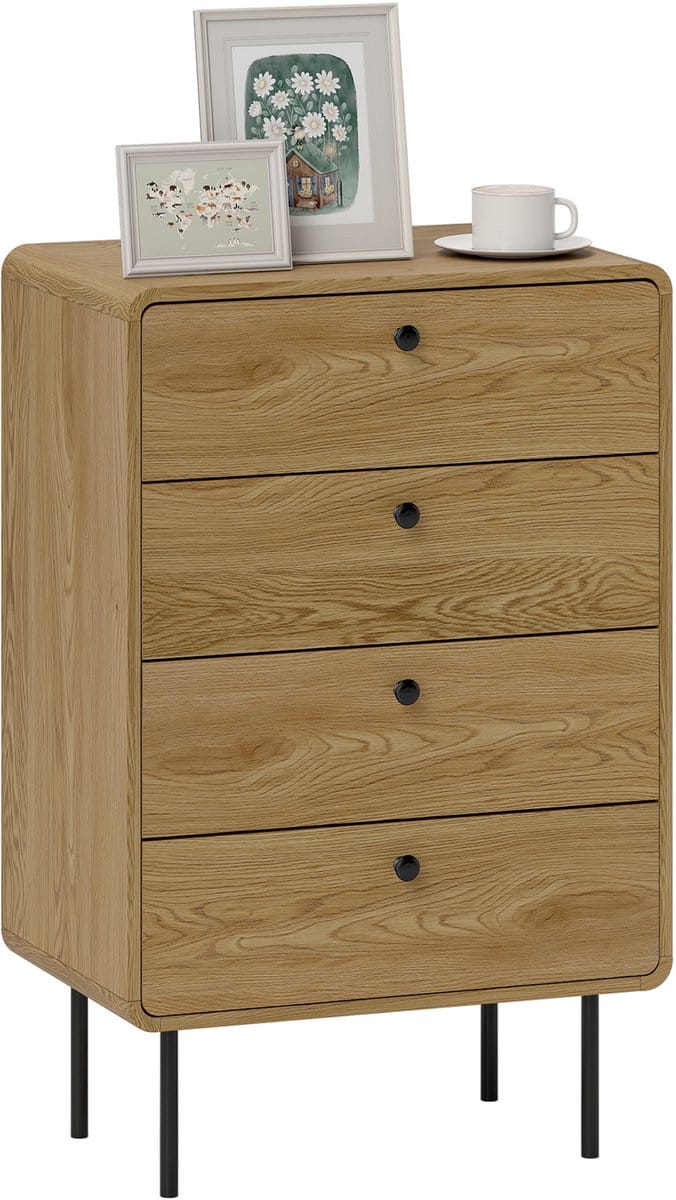 HOMCOM Ladekast - Spaanplaat - 60x39x91,5cm - Eikenhout
