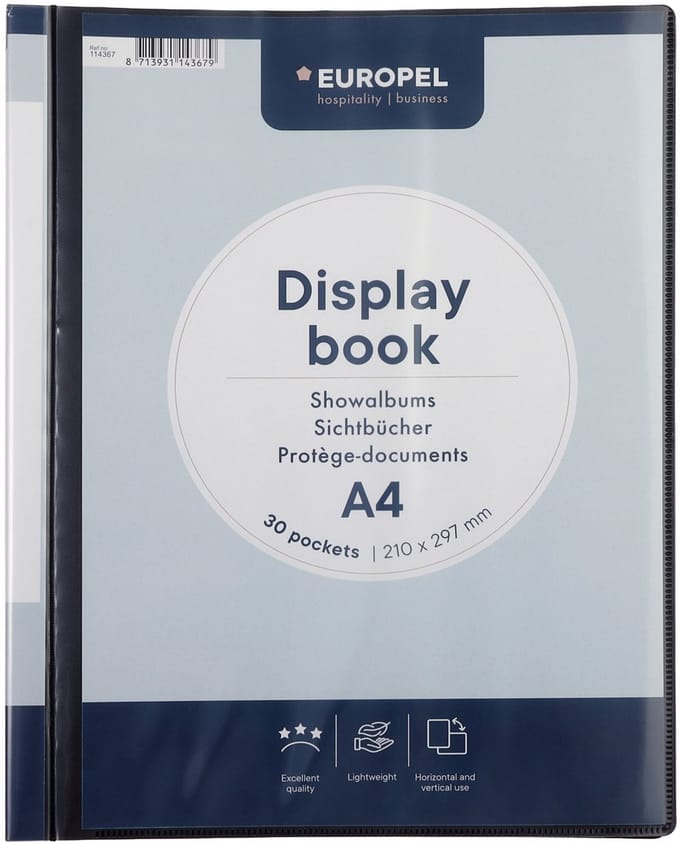 Europel Showalbum Frontview A4 30 Tassen Zwart
