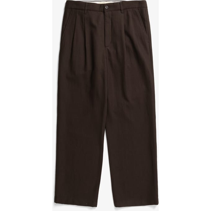Hestur Relaxed Cotton Linnen Twill Pleated Broeken