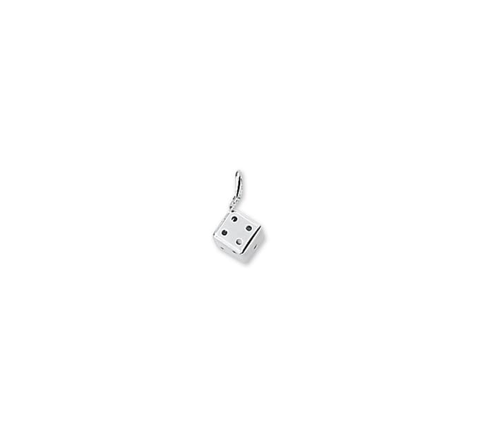 Zilver Gerhodineerde Hanger dobbelsteen 1329595