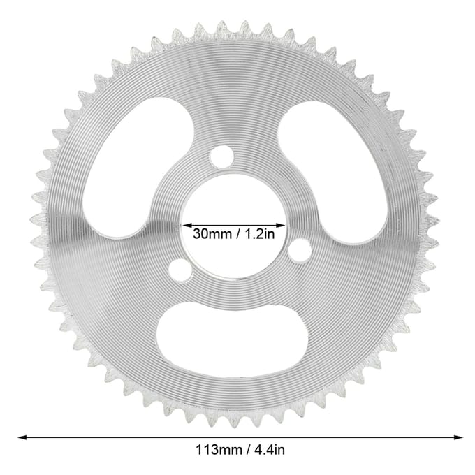 Metalen 55 tanden 25H 3 gaten crankstel tandwielplaat elektrische scooter tandwiel accessoire white