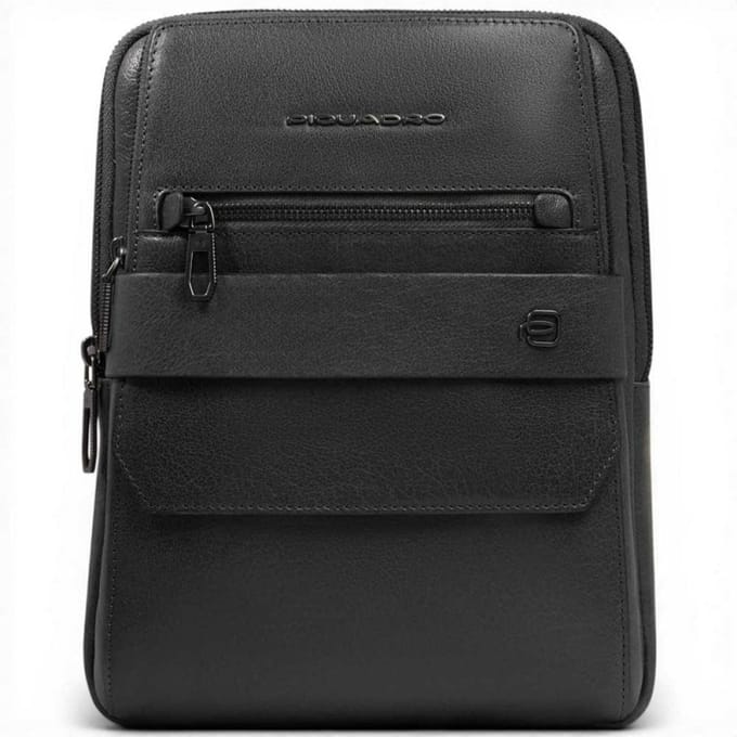 Piquadro Borsello S141 Black Leather Man met iPad Door 11' '