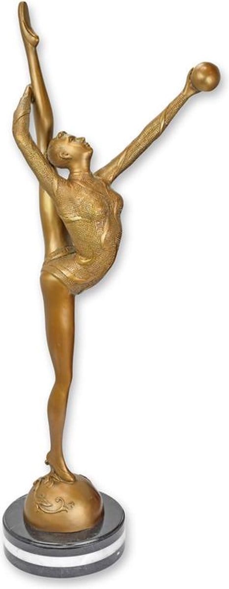 Brons beeld - Ballerina met bal - sculptuur - 90 cm hoog