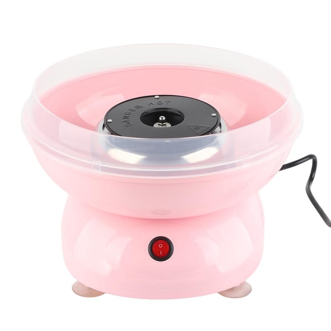 Machine à barbe à papa entièrement automatique, idéale pour les fêtes, les cadeaux de Noël, rose white