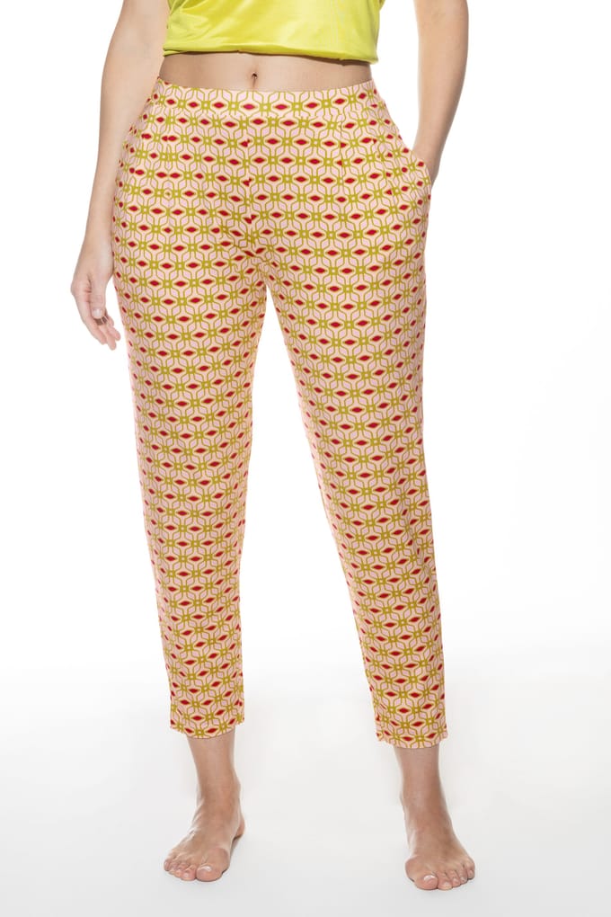 Broek op enkelhoogte Serie Fortune Geometry Rose Pearl