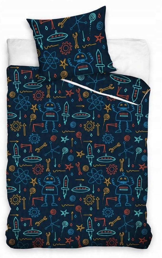Kinderbeddengoed 140x200 cm - Robots & Figuren - Katoen