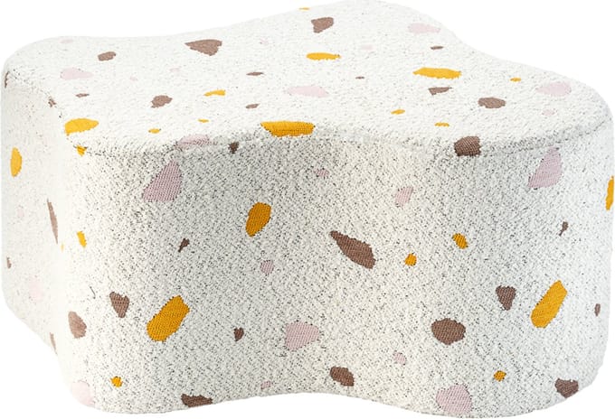 Wigiwama Teddy Cloud Pouffe / Poef - Ø40x25cm - Terrazzo Marble