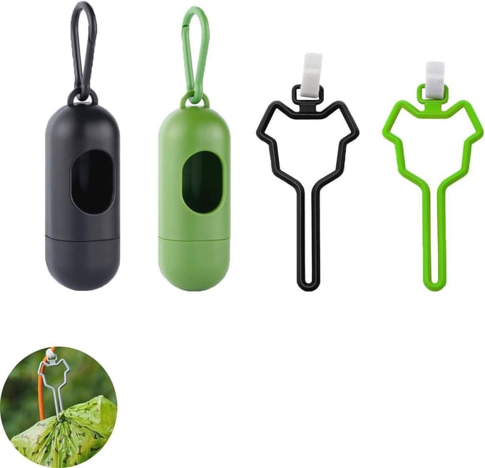 3 Pack Hond Poepzak Dispenser met Clip voor Handsfree Gebruik