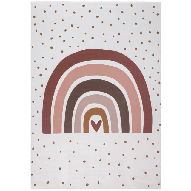 Muratap Kindervloerkleed boho regenboog multi wasbaar antislip- 80x150 cm