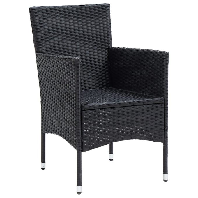 vidaXL - Tuinstoelen - 4 - st - poly - rattan - zwart