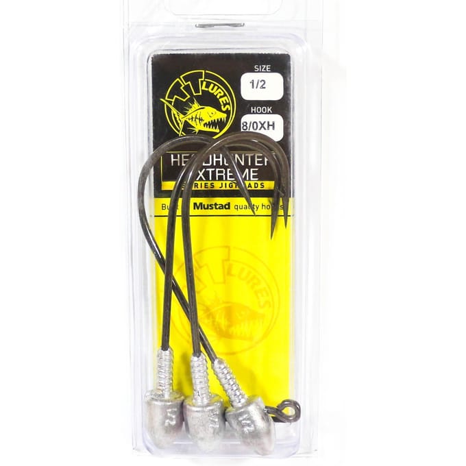 Tackle Tactics TT Head Hunter Extreme Jig Head 1/2 oz 8/0 XH 3/pak (1890) black