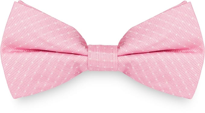 Zijden Vlinderdas met Roze Stippen