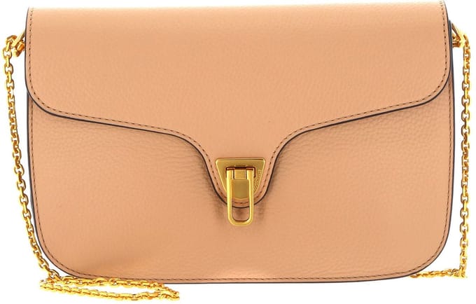 COCCINELLE Leren Schoudertas Beat Soft Crossbody Toasted Beige