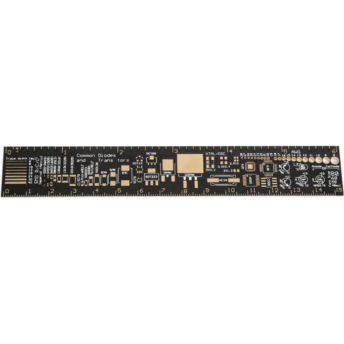 Règle Multifonctionnelle 6 pouces 15CM pour Circuits Imprimés Outil de Mesure pour Ingénieurs Électroniques